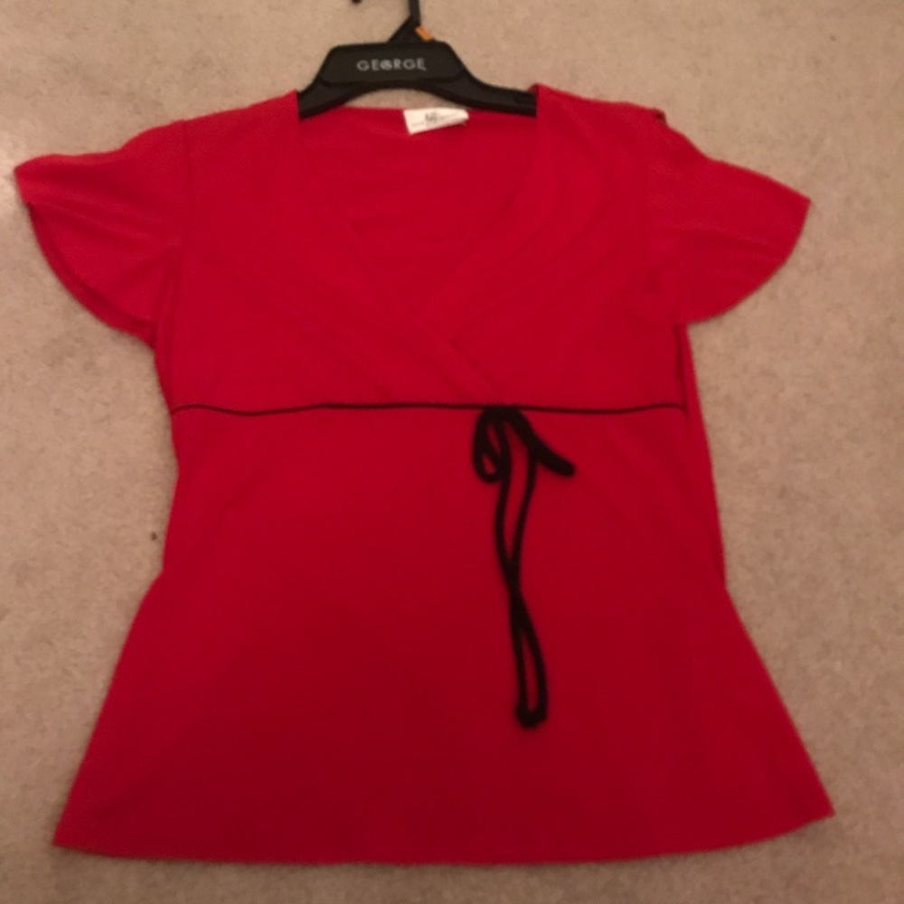 A red evening blouse
